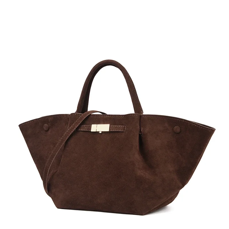 Luxuriöse Damen-Handtasche im Premium-Design aus PU & Wildlederimitat, elegante Umhängetasche mit Henkel, große Kapazität – Detail 6