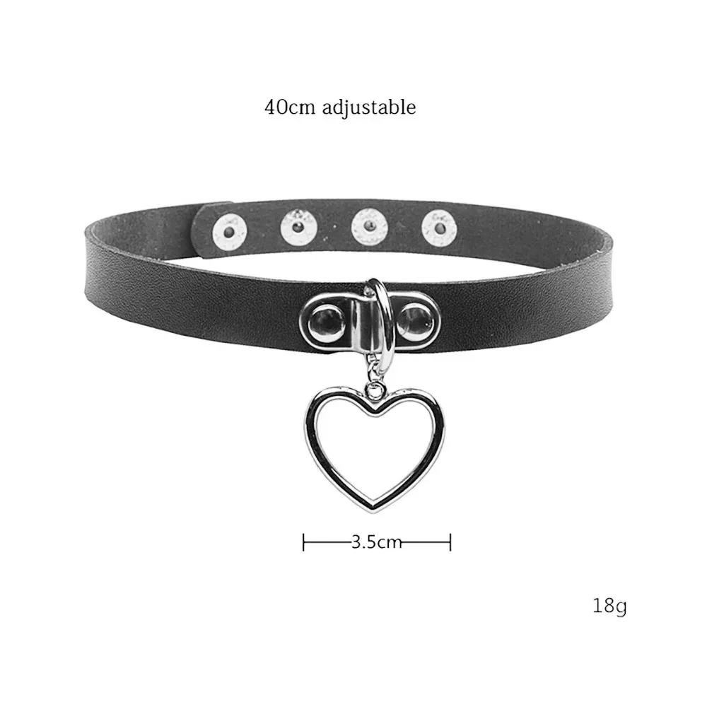 Pelle gotica Harajuku Trendy Sexy Vintage Heart Charm donna Punk Choker collana collare gotico ciondolo gioielli regalo