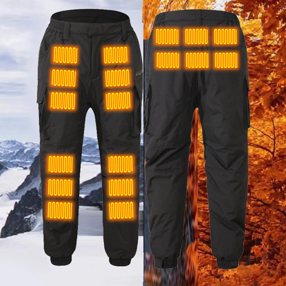 18 Heated Pants Men Women USB Electric Heating Trousers Thickened Warming Heating Leggings Camping Thermal Heated Clothes