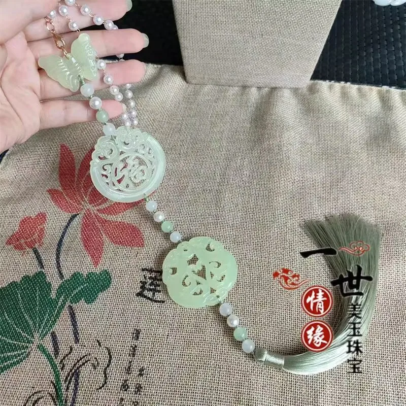 

Hanfu поясная веревка-цепочка Дракон и Фенікс кулон с кисточкой женский китайский поясной нефритовый кулон Hanfu Декор аксессуар