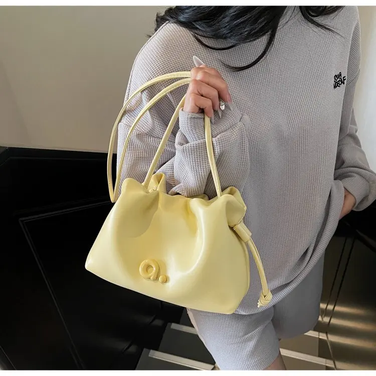 Drawstring Women's Boston Bag - PU Build, Compact Style-A Must Have Casual Purse for Shopping Sprees, Coffee Runs & Gym Visits