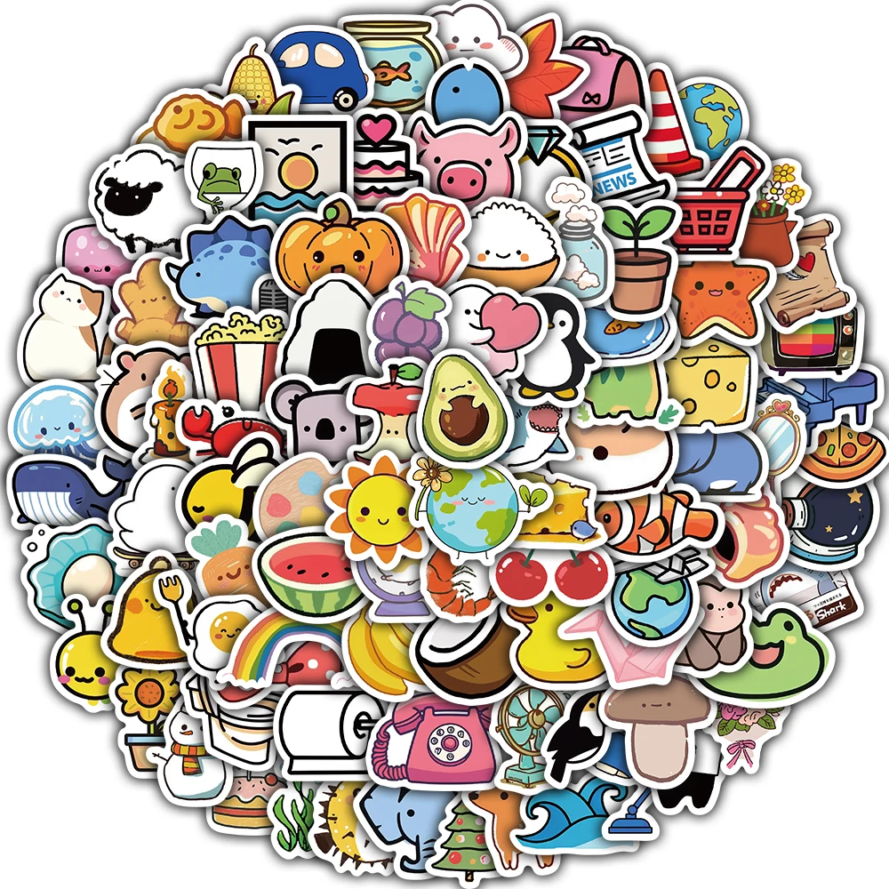 100PCS Q Version Mini Gadget Stickers Notebook DIY Phone Case Laptop Skateboard Coffee Art Picture Luggage Community Dormitory