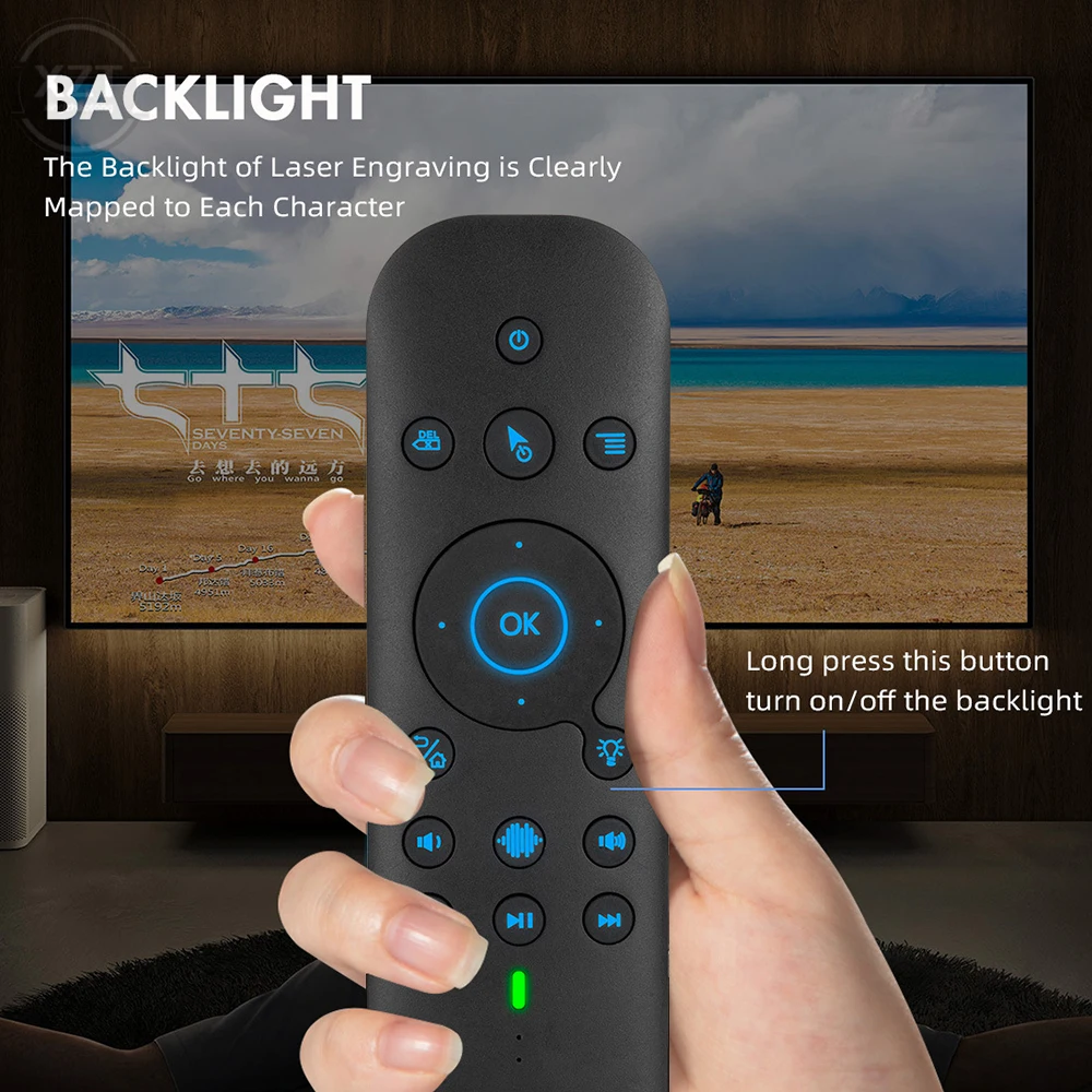 For G60S PRO BT 5.0 2.4G Wireless Gyroscope Air Mouse Voice Remote Control Mini Keyboard for Android Smart TV Box PC