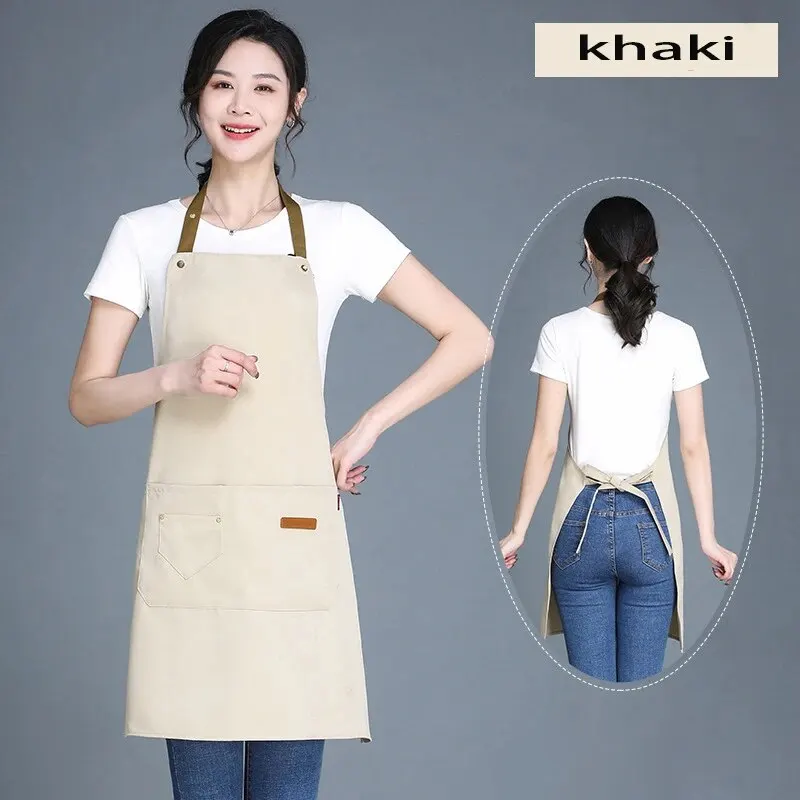 New Fashion Kitchen Aprons for Woman Men Chef Work Apron for Grill Restaurant Bar Shop Cafes Beauty Nails Studios Uniform