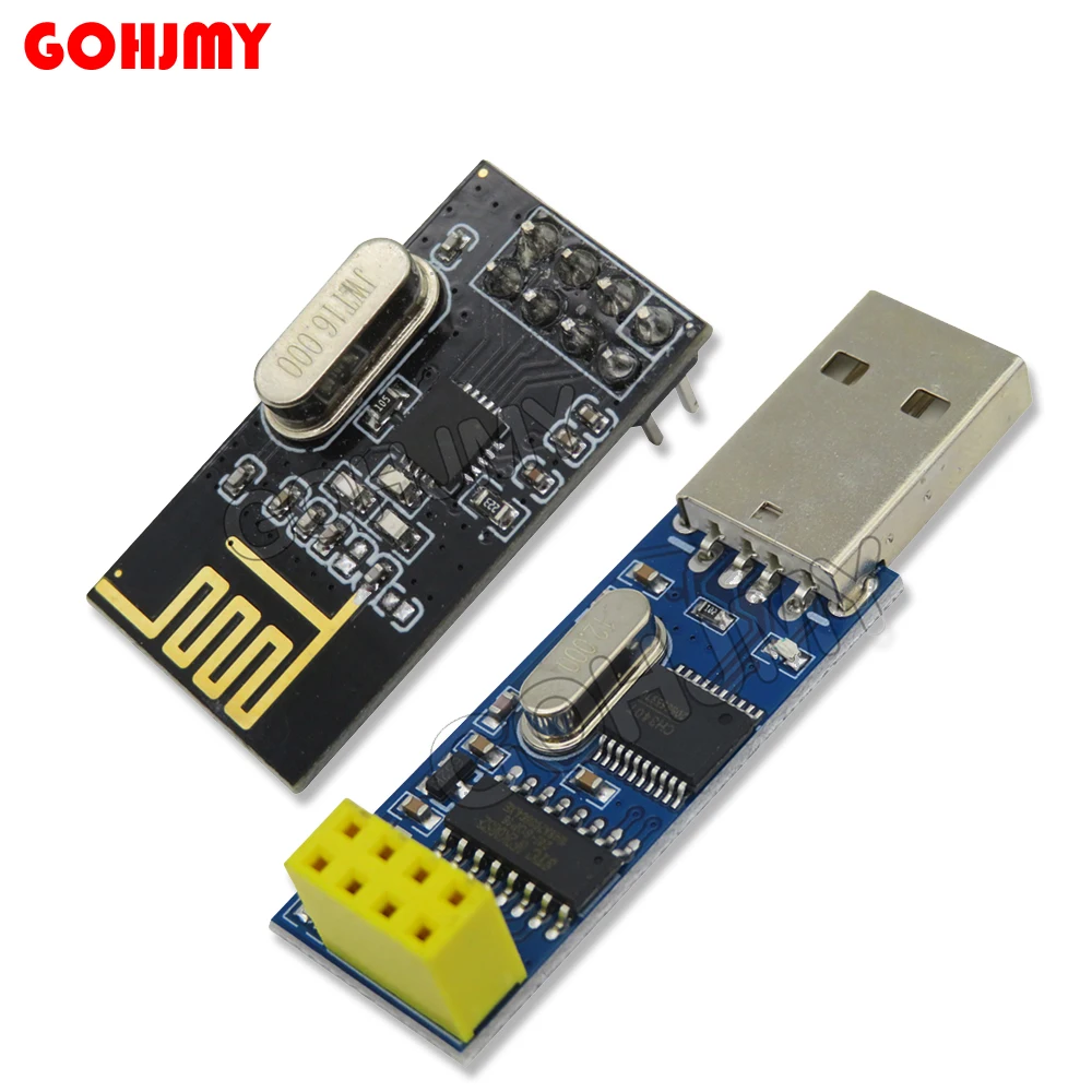 GOHJMY 8pin + 2.4G  For Arduino CH340T USB To Serial Port Adapter Board  NRF24L01+ Wireless Module 