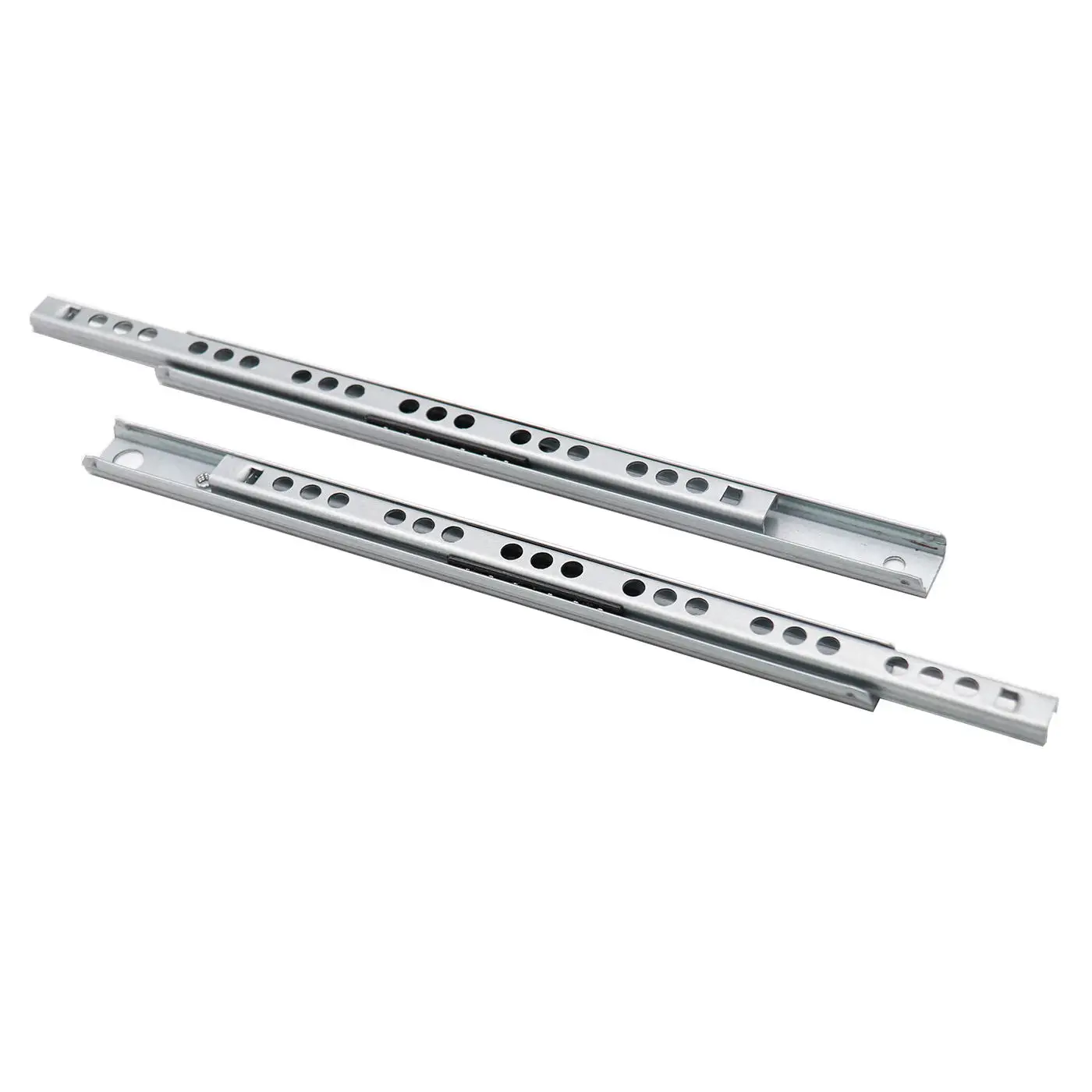 1Pair 8"-16" Drawer Slide 17mm Wide Two-section Ultra-narrow Mmini Ball Slide Steel Cabinet Two Way Chute Rail