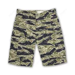 Pantalones cortos de camuflaje TCU con estampado de tigre del Ejército de los Estados Unidos, guerra de Vietnam