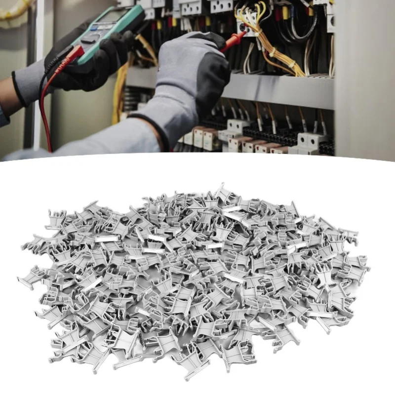 100pcs Terminal Marker Carrier 35mm DIN Rail Installation Universal UK B1 Marking Label For Wiring
