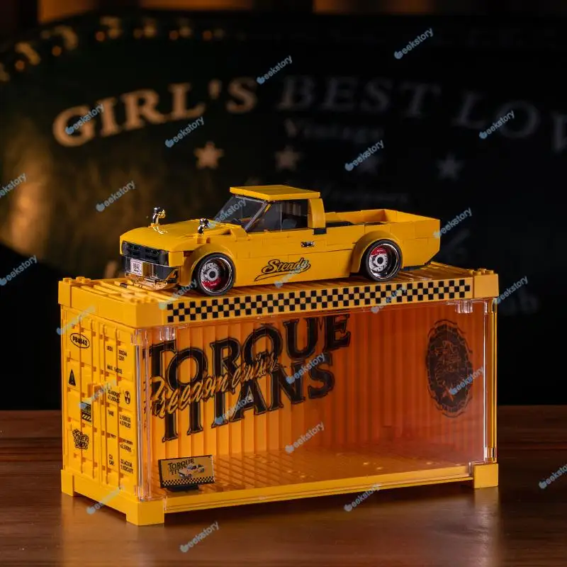 

MOC Pickup Truck Model Building Blocks With Display Box Assembly Collection Cars Boys Ornaments Vehicle Puzzles Toys Bricks Gift