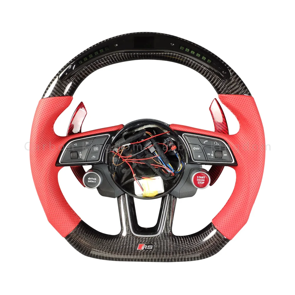 عجلة القيادة LED لأودي TT R8 TTRS TTS MK2 MK3 تخصيص عجلة القيادة من ألياف الكربون