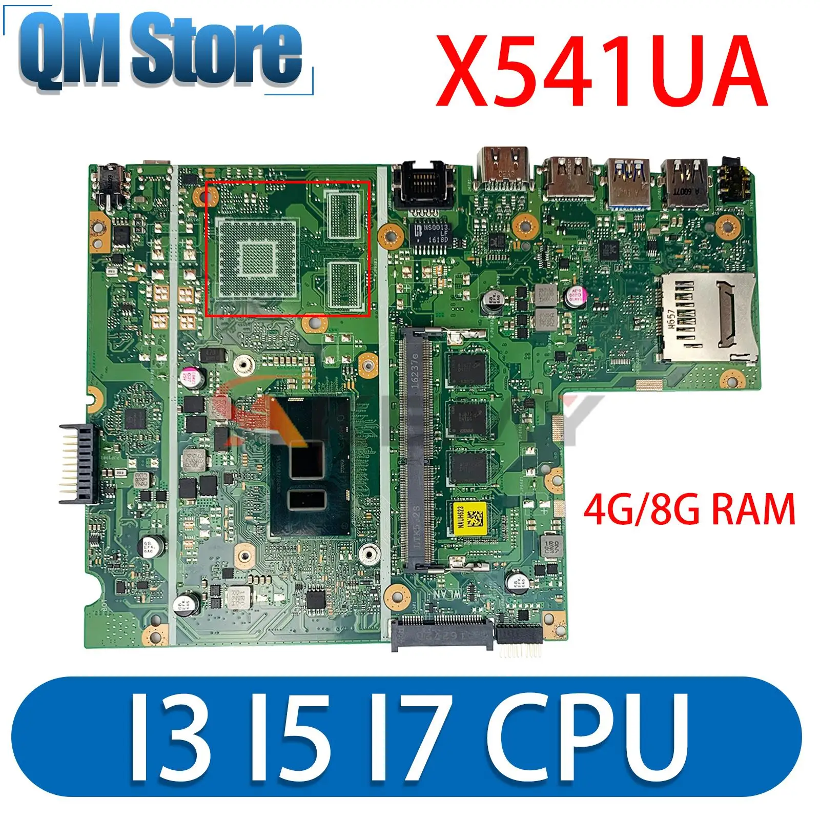 

Mainboard X541UA Laptop Motherboard For ASUS X541UJ X541UAK X541U F541U A541U X541UV X541UVK I3 I5 I7 CPU 4GB/8GB-RAM UMA