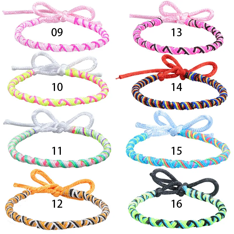 Meetvii Fashion Multicolor Ethnic Cuff Bracelets Bohimia Braided Rope Friendship Lovers Jewelry Wristband For Men Women