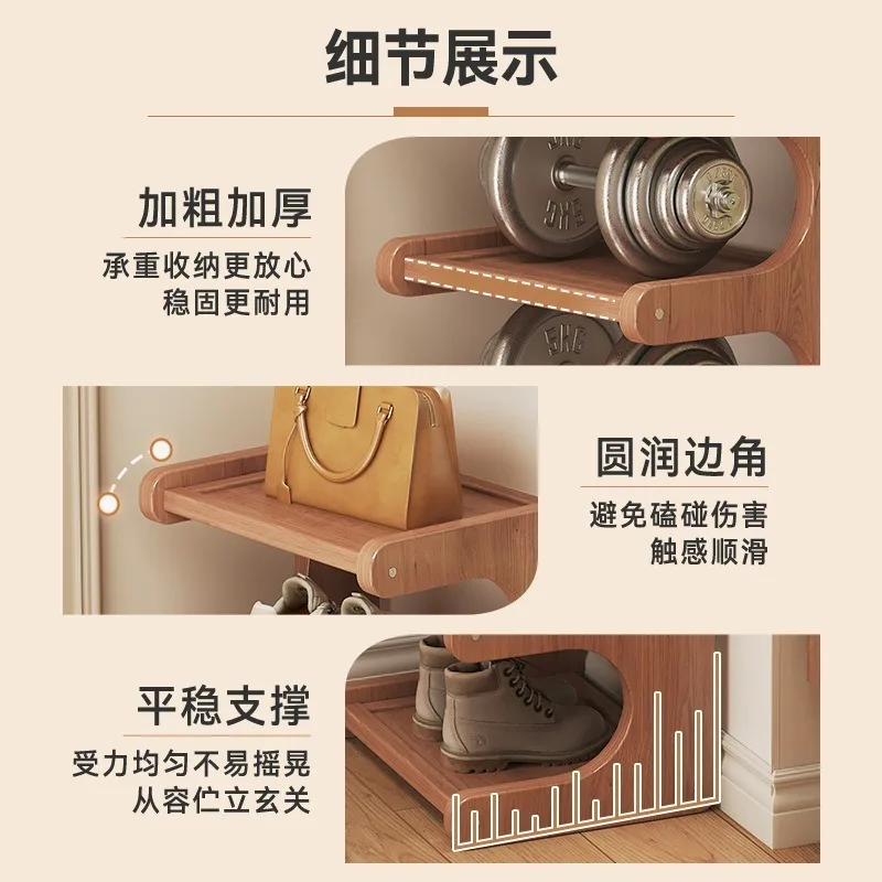 The shoe rack  and the narrow multi-layer storage rack in the household corner enters the door. Small space-saving shoe cabinet view 5