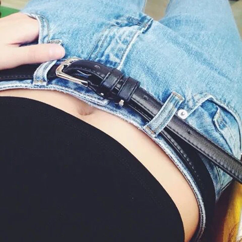 

Fashion Female Antique Black Belt Metal Buckle Jeans Woman Faux Leather Belt Drop Shipping