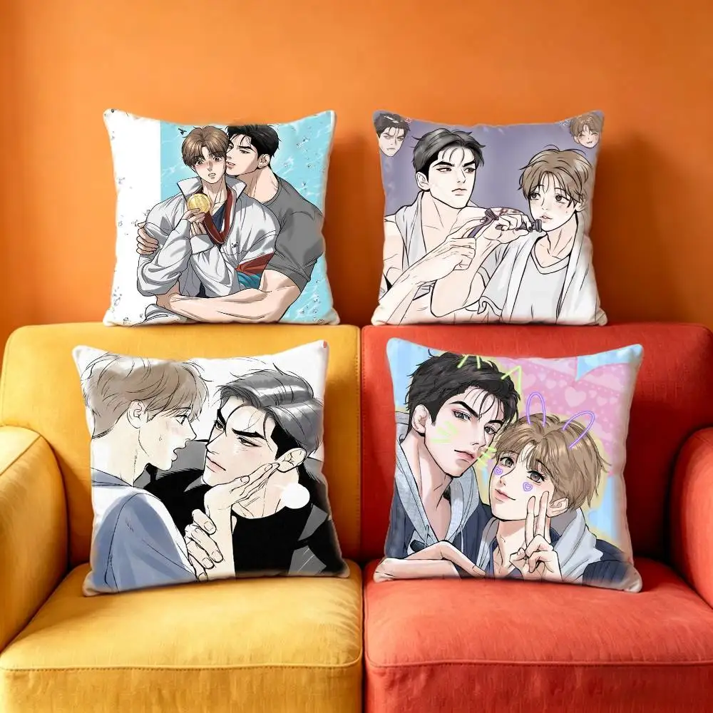 Bl M-anhwa Jinx Joo Jaekyung Kim Dan  Pillow Case Anti-dustmite Pillowcase Invisible zipper silky Sofa cushion cover for bedroom