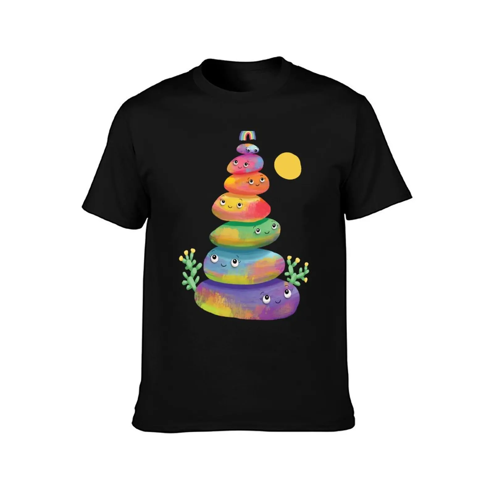 Rainbow Stone Stack T-Shirt man t shirt graphic T-Shirt
