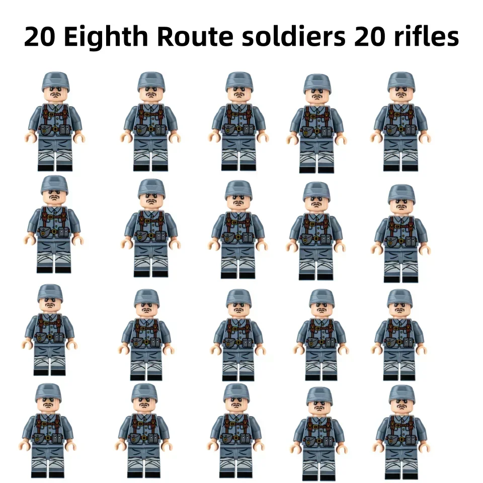 20-teiliges WWII Militär-Actionfiguren-Bausteinset Alliierte Streitkräfte Armeemänner Soldaten Multipack Kampfpaket Modellspielzeug Geschenk – Detail 18