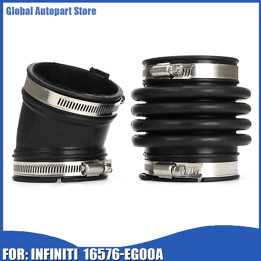 2Pcs Air Intake Hose Tube Duct Boots Resonator 16576-EG00A For Infiniti M35 M45 Advanced Technology Base Luxury Premium Sport