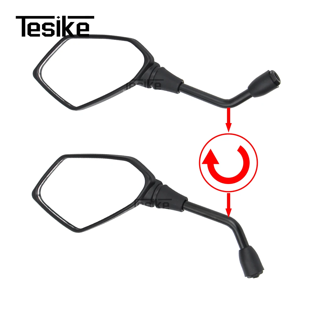 2Pcs Rear View Mirrors 10mm Screw for Kawasaki Z250 Z250SL Z300 Z650 Z750 Z800 Z900 Z1000 ER-6N ZX 6R EX300 Side Review Mirror