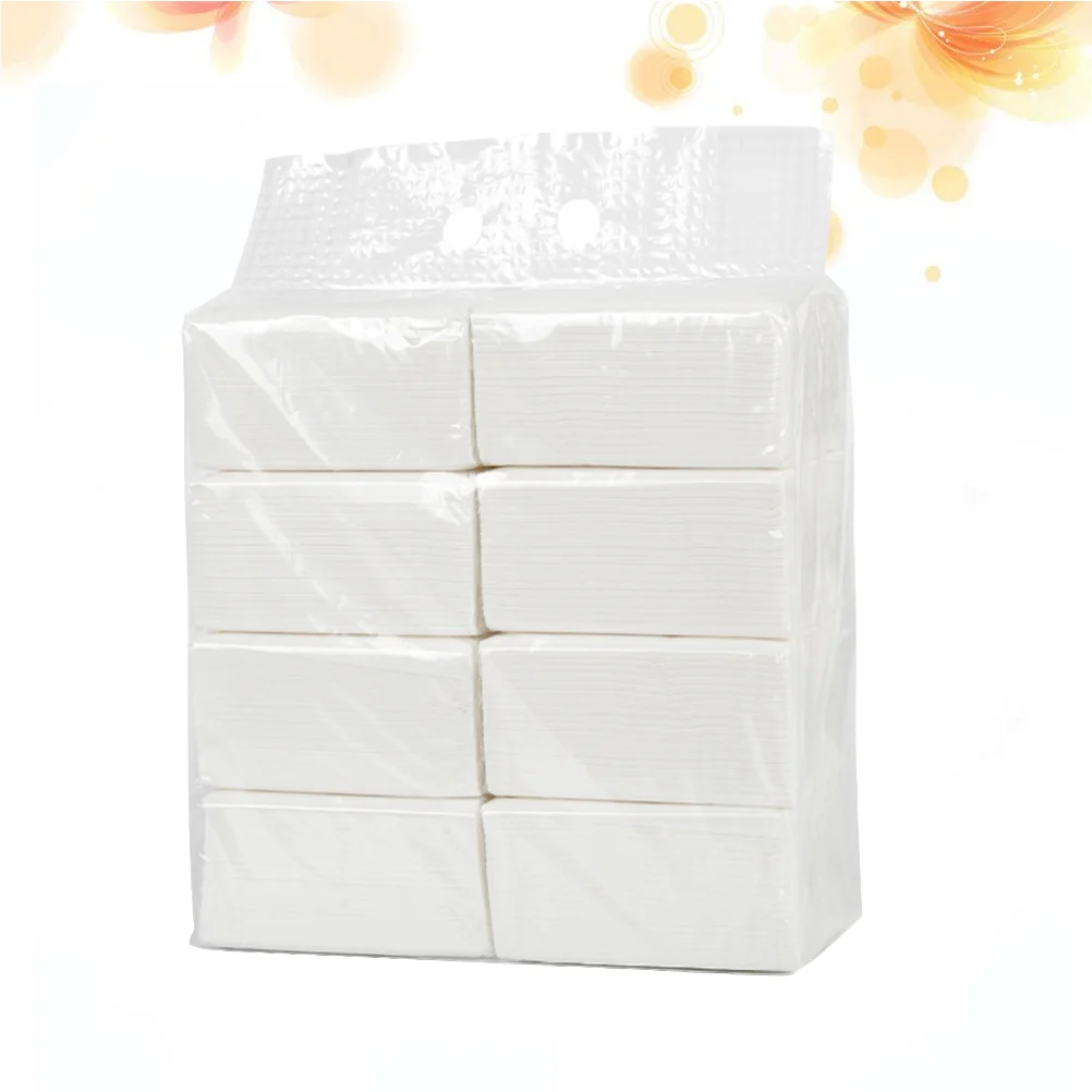 

8 Packs Natural Bamboo Pulp Tissue Healthy Wettable Towel Paper Napkin Extraction Type Papers for Home Kitchen (White)