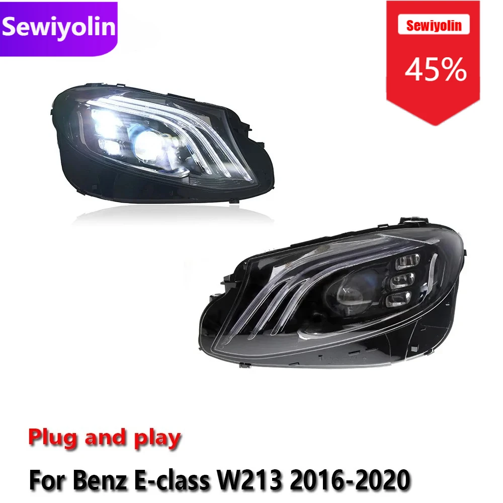 

Sewiyolin автомобильные светодиодные фары DRL в сборе для Benz E-class 2016-2020 W213 противотуманные фары DRL тормозной указатель поворота Plug And Play