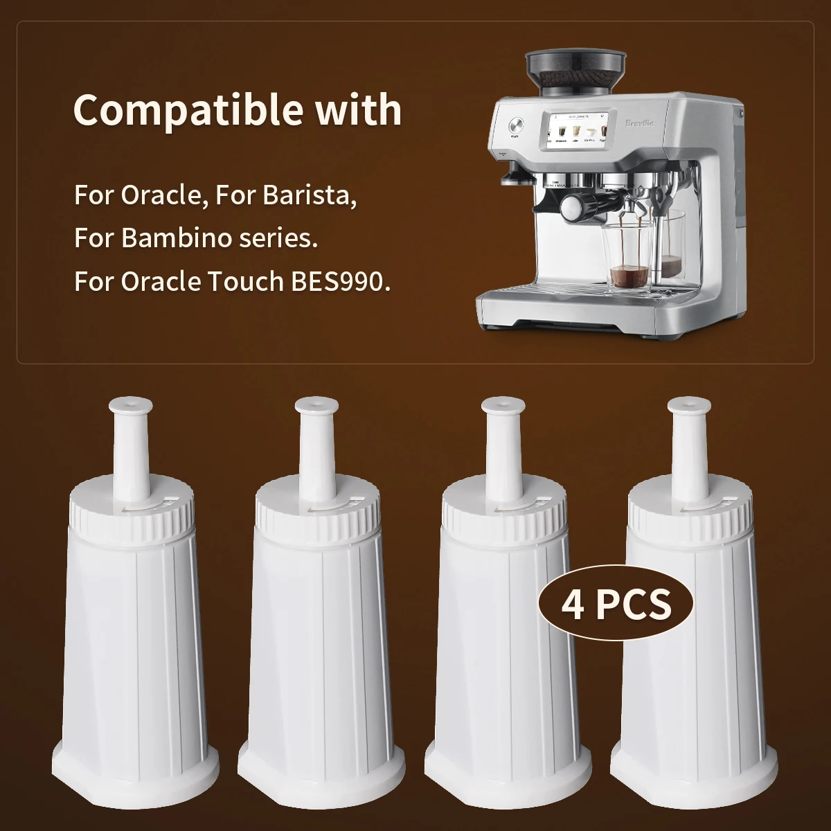 BES880BSS Water Filter For Breville BES990 BES880 BES881 BES878 BES980 BES920 BES008WHT0NUC1 Barista Touch Espresso Machine view 6