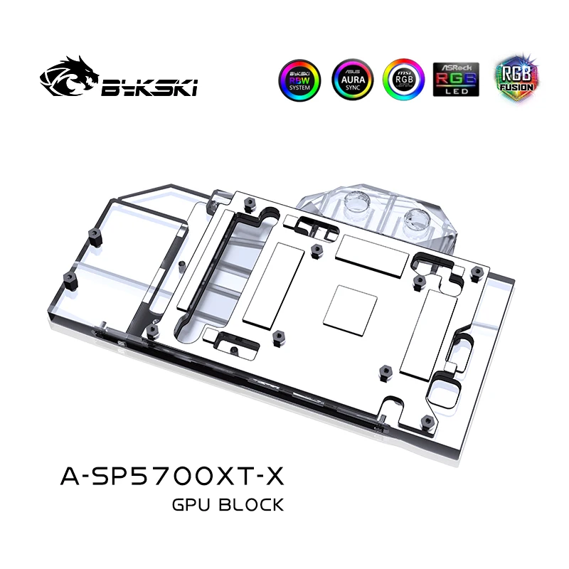 Bykski GPU Block For Sapphire RX 5700 XT , MSI RX5700XT Mech/Evoke Dataland RX5700XT Red Devil , Video Card Water Cooler