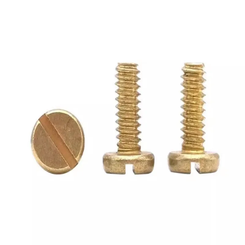10Pcs 6#-32 UNC Copper American and British Standard Pan Flat Coarse Thread Slotted Round Head Screws clou tapisserie