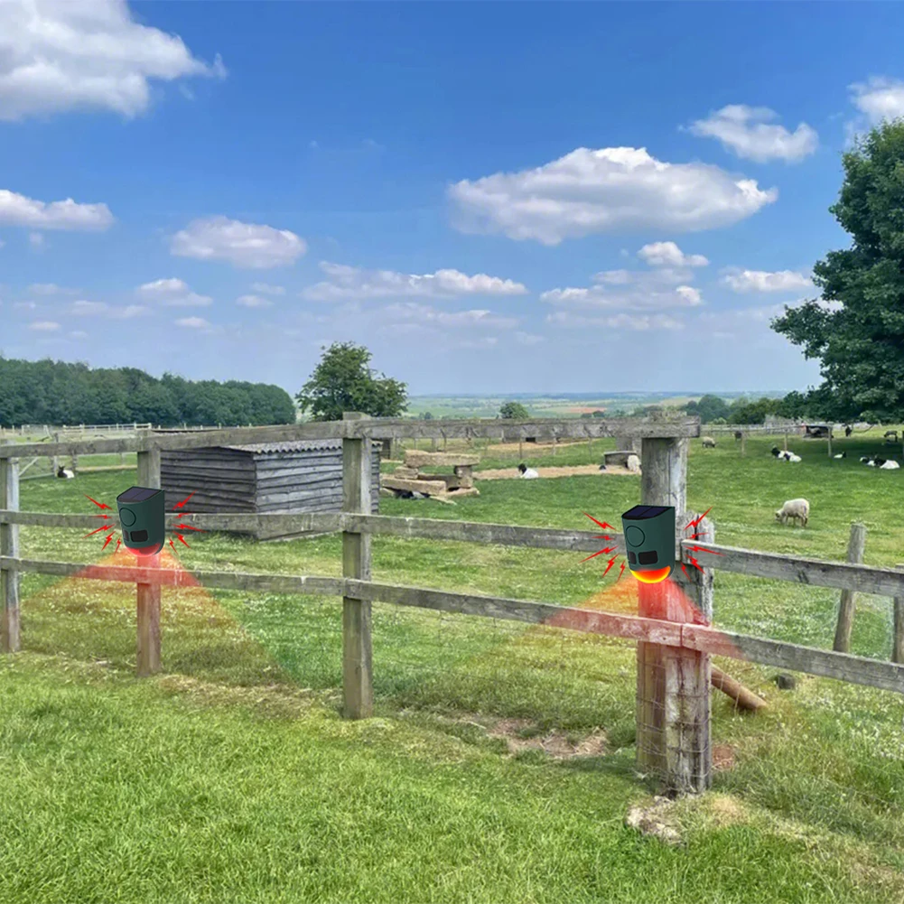 

Solar Infrared Motion Sensor Alarm Home Security Alarm Animal Repeller 129dB Loud Sound Noise Maker for Yard Farm Garden