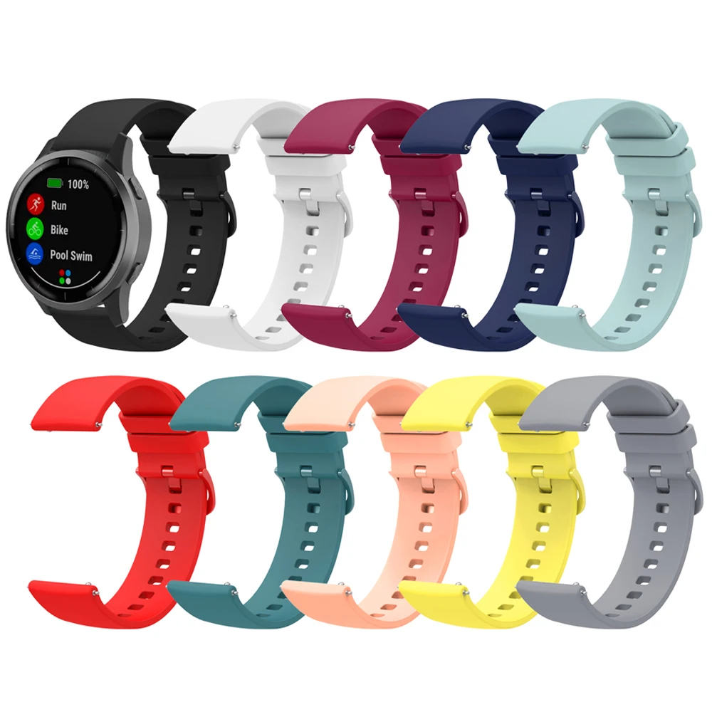 18mm 20mm 22mm Silicone Band For Samsung Galaxy Watch Active 2/Watch 3 45mm/42mm Gear S3 For 5/4/3/Gear S3 /Watch 4/3/GT2-3 Pro