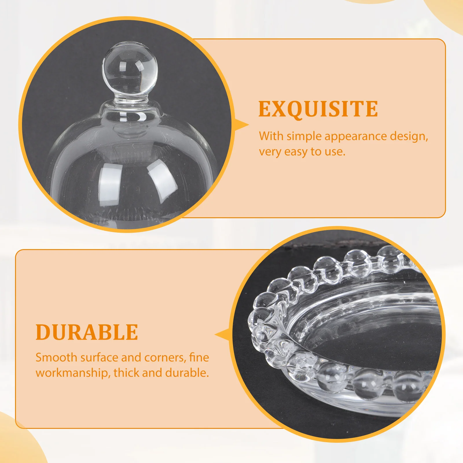 

1Set Transparent Cake Tray with Handle Fine Workmanship Dessert Plate for Cakes Vegetables Protection Keep Food Fresh