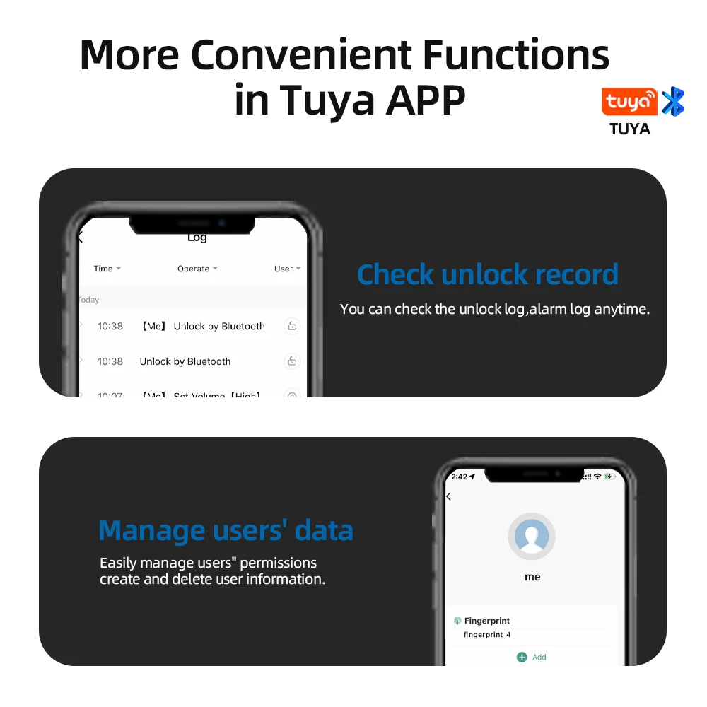 RAYKUBE M5 US livraison gratuite Tuya BLE serrure de porte intelligente à empreintes digitales serrure électronique avec mot de passe/clé/carte/déverrouillage d'application Tuya