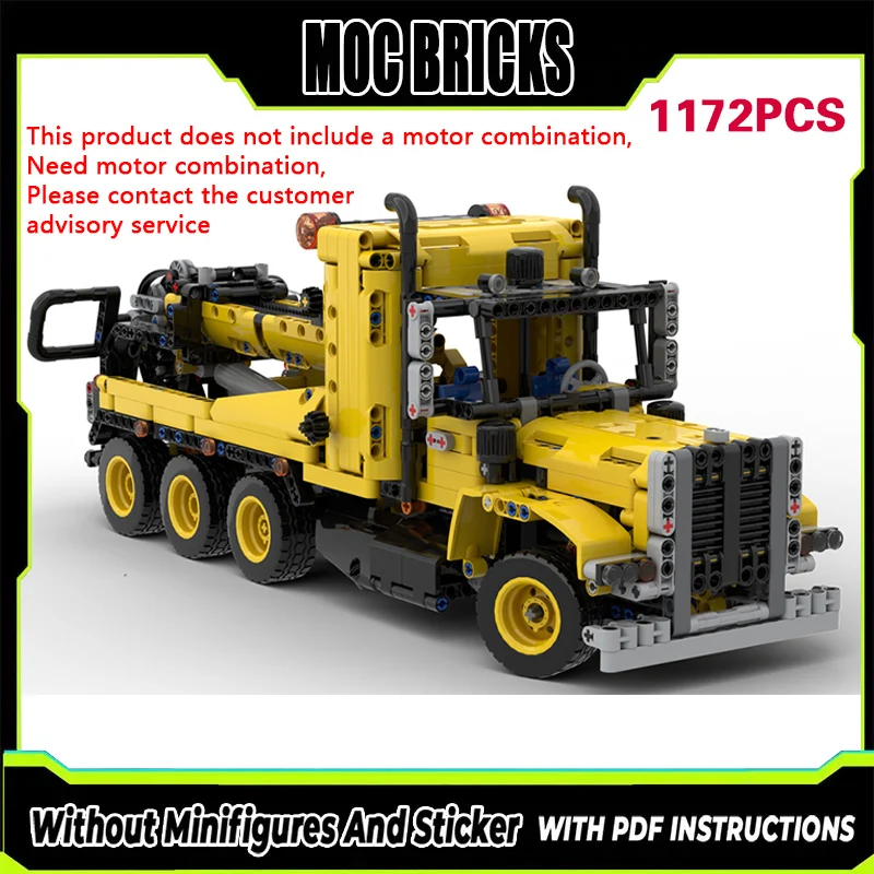 

City Car Model MOC Building Bricks Classic American Tow Truck Modular Technology Gifts Holiday Assemble Children Toys Suit