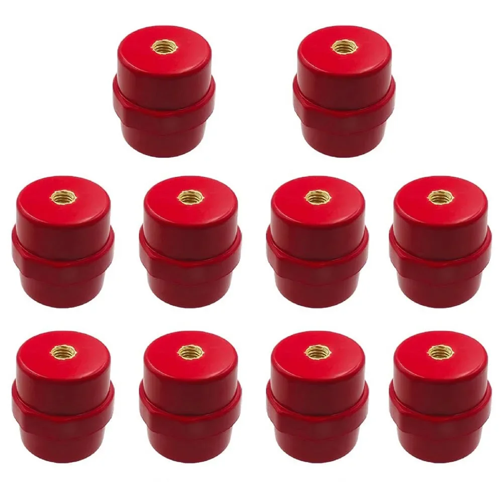 

10Pcs M8 Red Busbar Insulators SM-35 M8 High Strength Polyester Spacer Insulators BMC Busbar Insulators Electrical Equipment