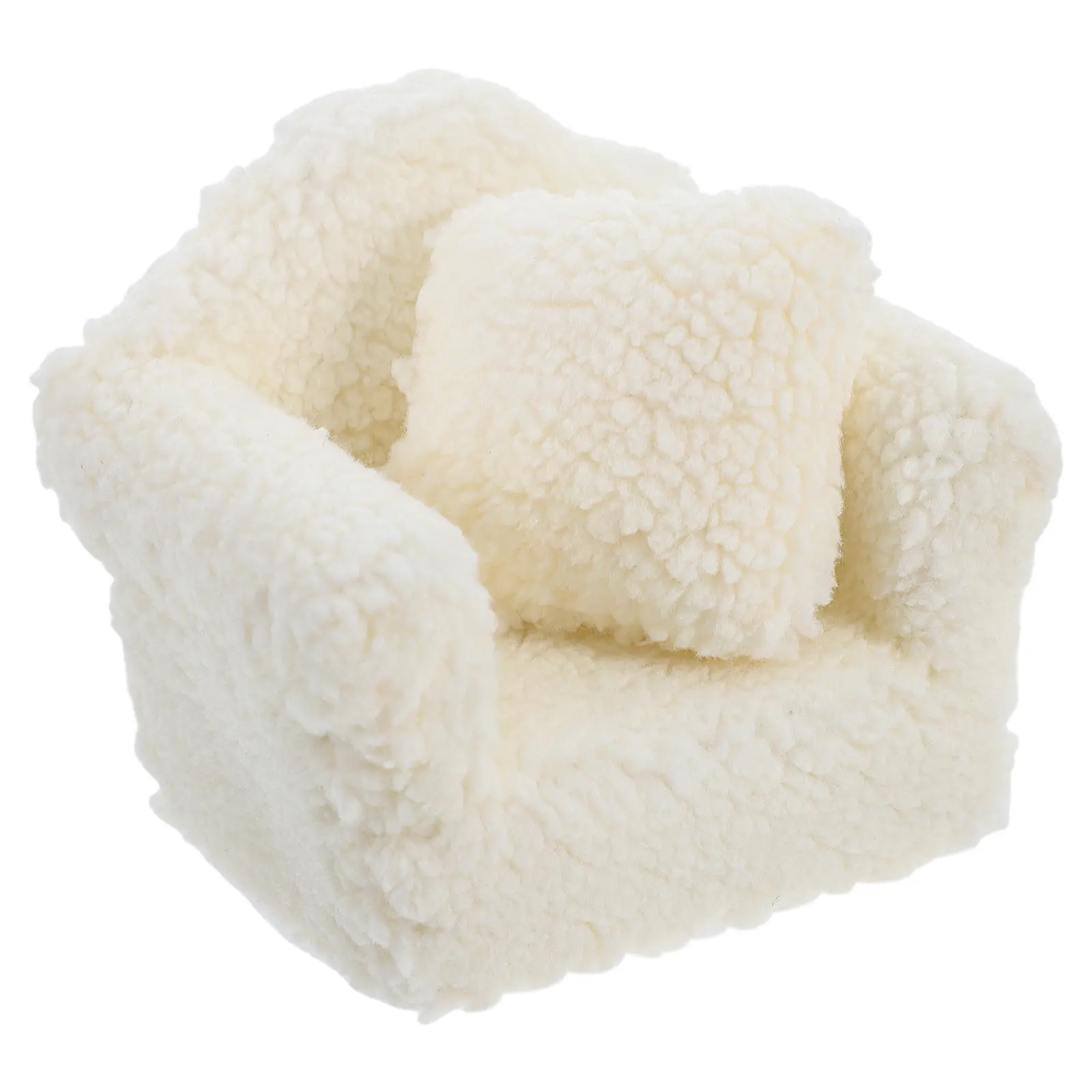 

Single Mini Sofa with Pillow Realistic Living Room Furniture for Dollhouse Decor Cozy Upholstered Fabric Armchair for Play Scene