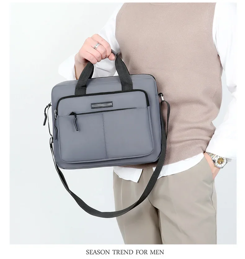 New Men's Large-capacity Horizontal Shoulder Bag Messenger Bag Briefcase Multifunctional Simple A4 Book Handbag Business Bag 가방