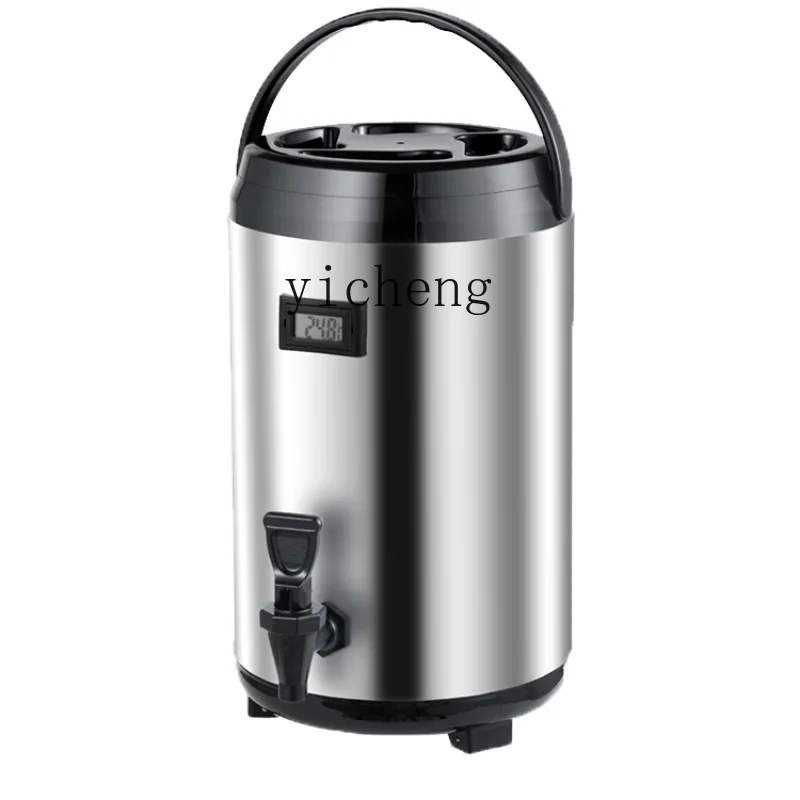 Stainless Steel Insulated Barrel Milk Tea Bucket Soybean Milk Barrel Commercial Large Capacity Double-Layer Cold Insulation
