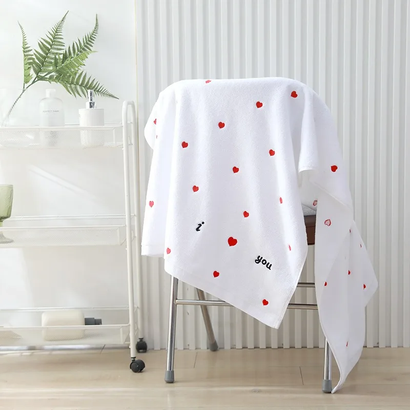 Thick Full Cotton Embroidery Bath Towel Soft Absorbent Adult Shower Wrap Household Baby Swaddle Towel Complete