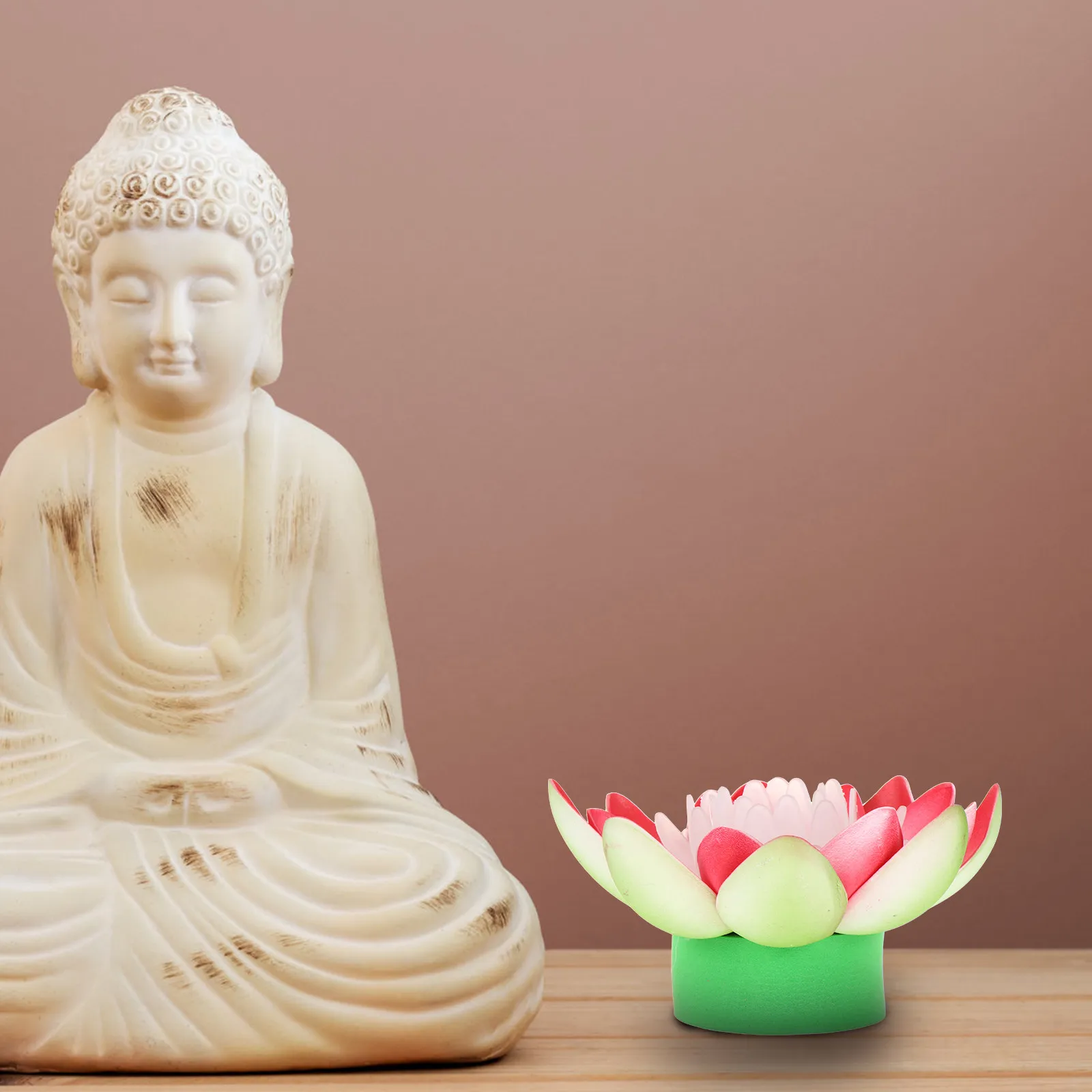 Battery Operated LED Lotus Lamp Decorative Buddhist Light Home Wedding Festival Party Ornament Gift Lotus Light
