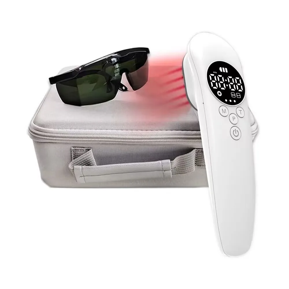 B cure Cold Laser Therapy Device 650nm 808nm Sport Injuries Sciatica Heel Spurs Neck Pain Relief Pet Red Light Therapy Glasses