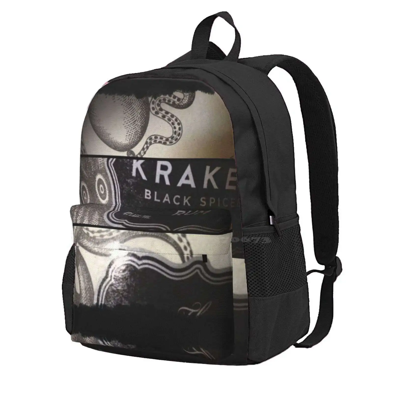 Kraken Hot Sale Schoolbag Backpack Fashion Bags Kraken Rum Booze Liqueur Sea Creature Ocean Sandityche Lunastonecrafts Pink