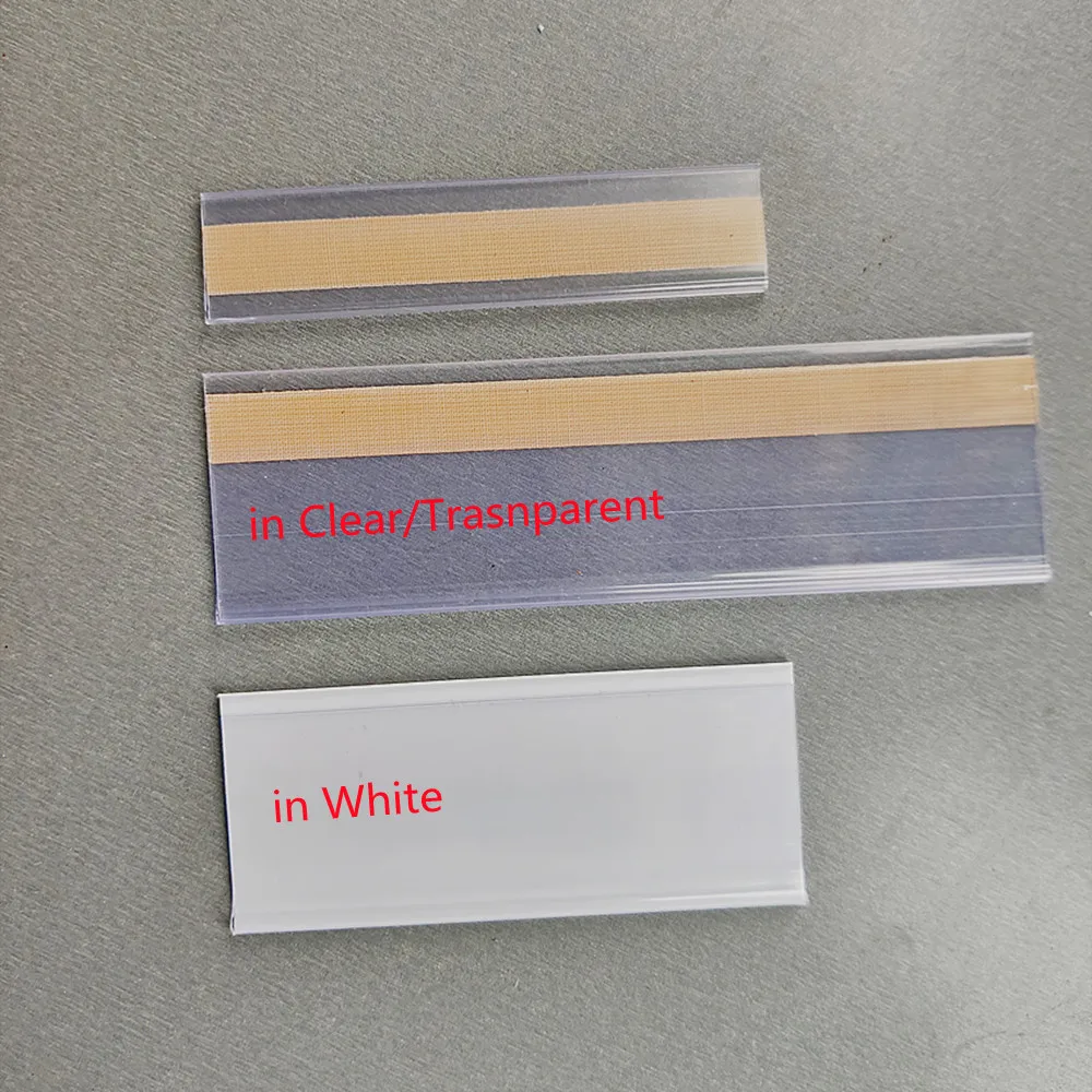 Portaetiquetas Adhesivos de PVC de 4 cm de Largo para Precios, Tarjetas de Precio, Etiquetas de Mercancía y Exhibidores