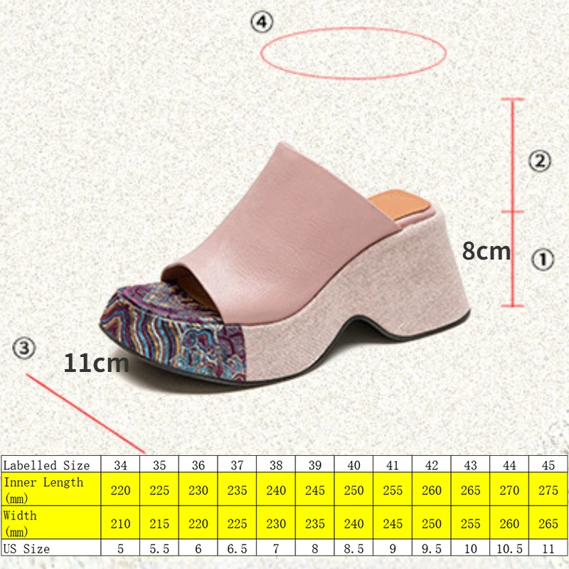 Koznoy 8cm Natural Cow Genuine Leather Women Wedge Platform Sandals Peep Toe Slippers Fashion Summer Embroidery Fashion Shoes