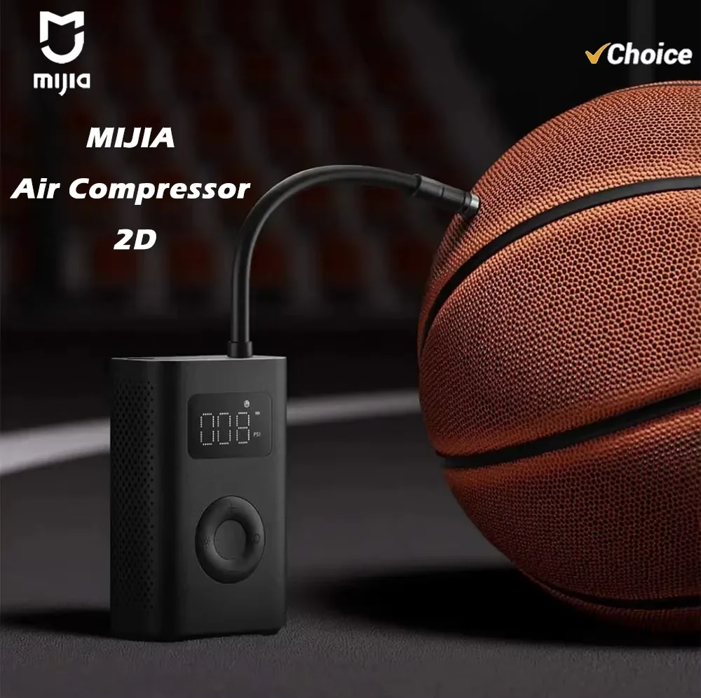 Original MIJIA Air Pump 2D 25%Speed Boost Portable Electric Air Compressor Treasure 150PSI Type-C LED Multitool Inflator -CN