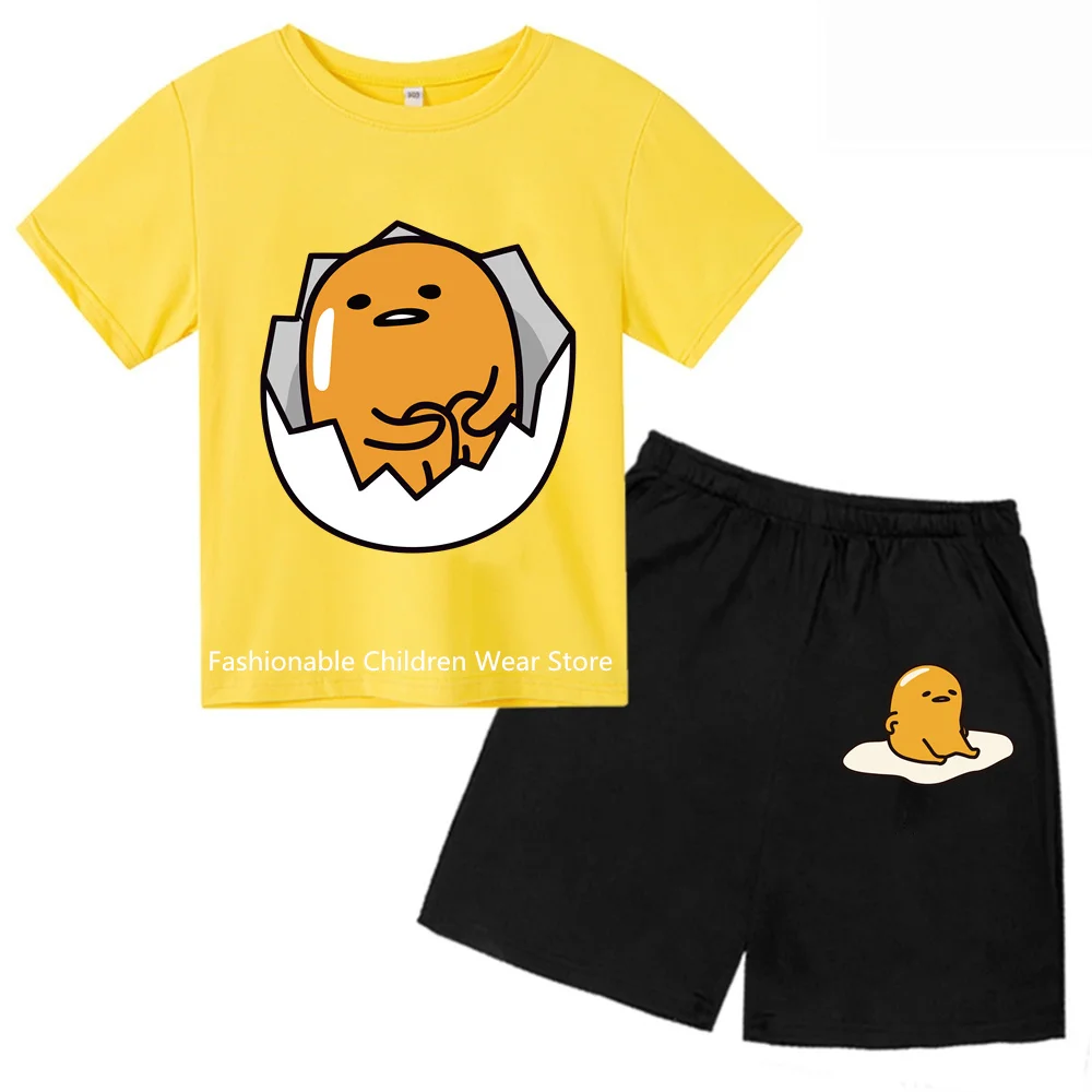 Gudetama 2024 Trendy Shortsleeve Collection - Boys Girls T-Shirt Sets For Cool & Comfy Summer Adventures