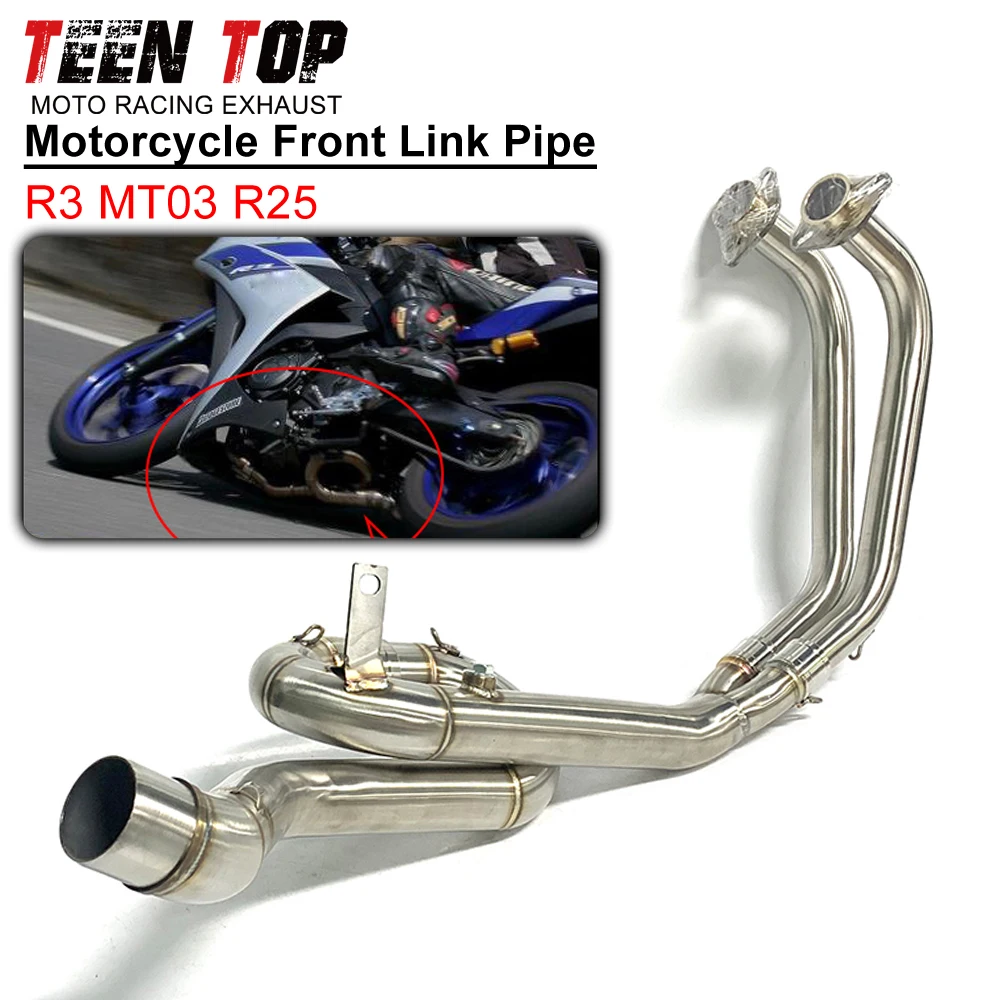 

R3 MT03 Exhaust Elbow 51mm Stainless Steel Motorcycle Escape Front Link Pipe For YAMAHA R3 MT03 R25 Connect Tube Moto Parts