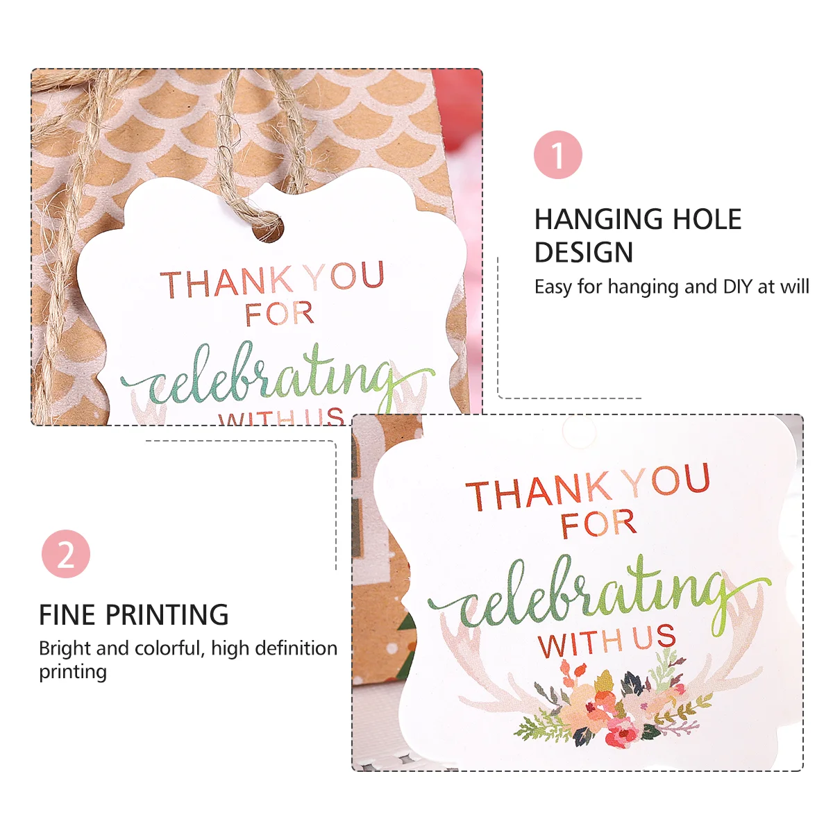 Baking Hangtag The Gift Beautiful Flowers Printing Thank You Paper Bookmark Gifts