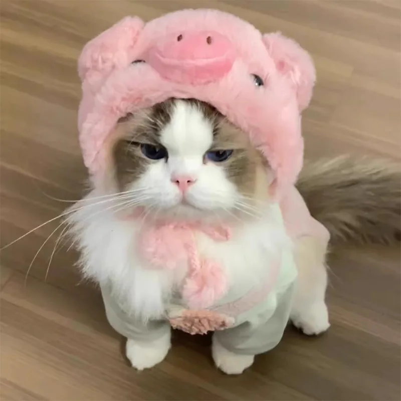 

Cute Refined Cat Hat Plush Elastic Winter Pet Hat Puppy Kittens Knitted Hat Party Cosplay Props Decoration Cat Accessories Pet