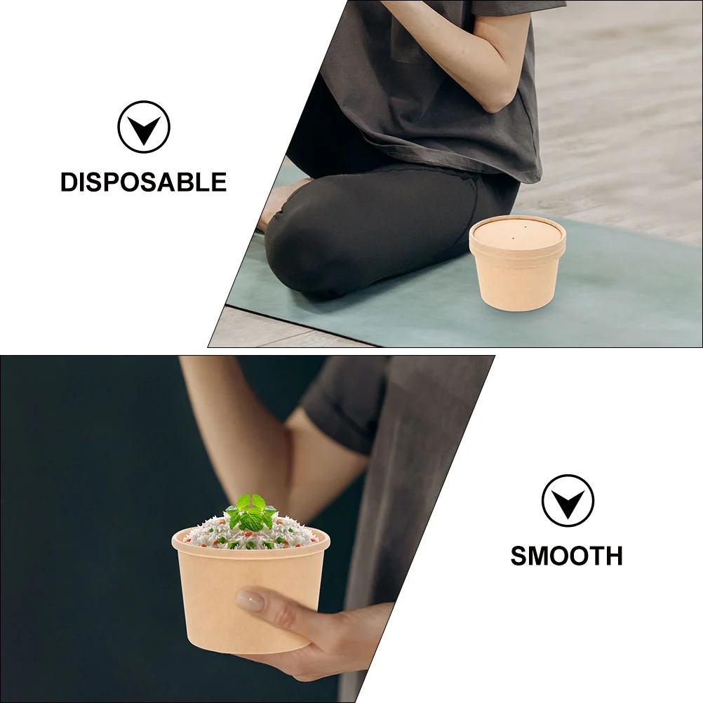 Paper Cups Soup Bowls Bowl Containers Ice Paper Dessert Kraft Food Disposable Yogurt Disposable Dessert Cupss Take Go Sundae