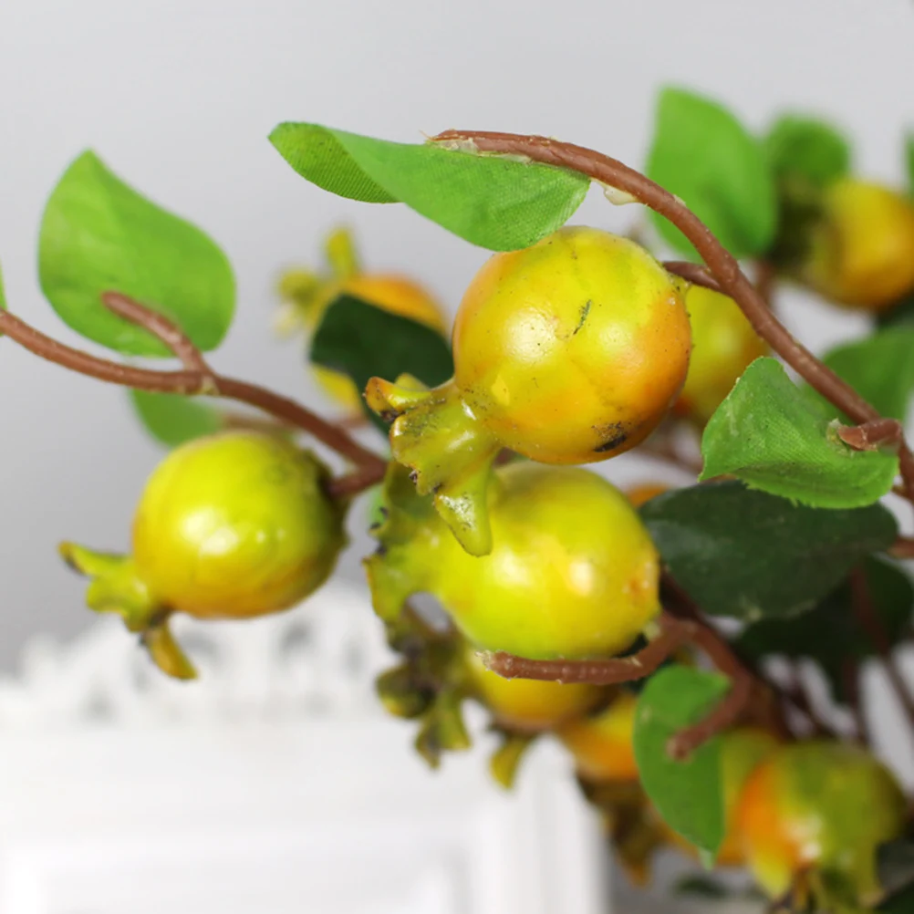 

Artificial Pomegranate Fruit Yellow Simulation Rosehip Berries For Diy Floral Decor Home Wedding Party Christmas Picks